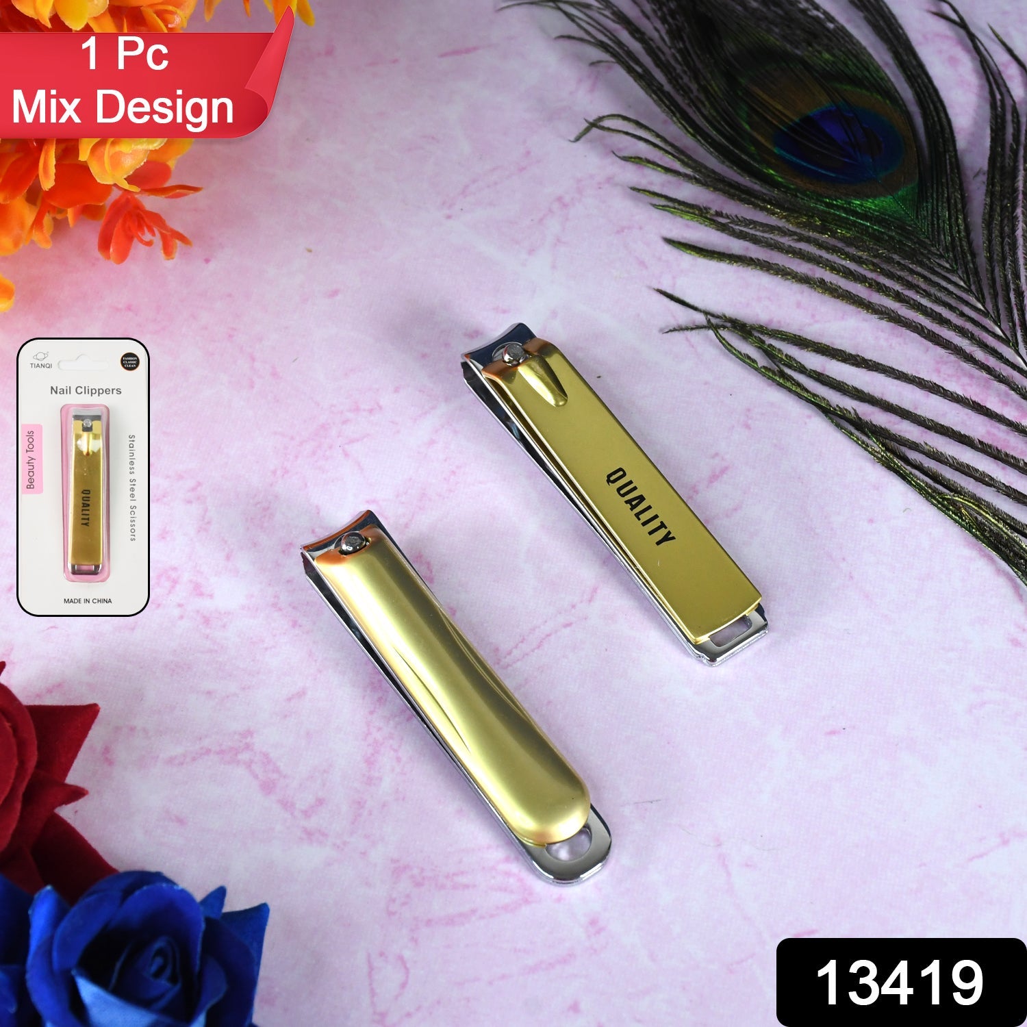 Stainless Steel Folding Portable Large Nail Clippers with Nail File (1 Pc / Mix Design) Stainless Steel Folding Portable Large Nail Clippers with Nail File (1 Pc / Mix Design)